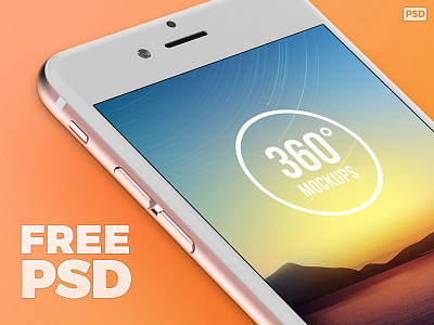 Free iPhone 6s Rose Gold Template [PSD] 360mockups app design dailyui iphone iphone 6s mockup psd rose gold template