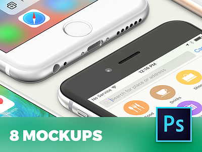 8 iPhone 6s perspective mockups 360mockups app design iphone iphone 6s mockup psd rose gold template