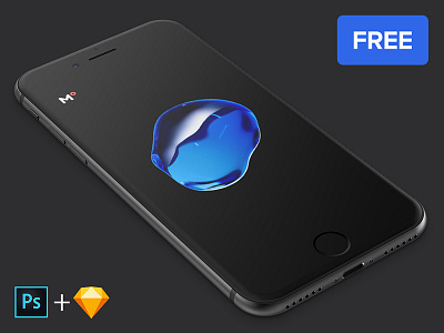 Free iPhone 7 Black mockup