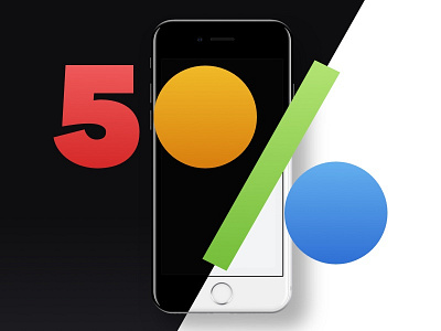 50% OFF all our iPhone 7 Mockups! 360mockups app design apple iphone7 mockup perspective presentation psd set black template