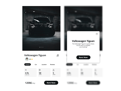 Modal for Car Rental #dailyui #001 dailyui ui uichallenge uxdesign