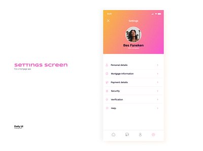 Settings Screen dailyui ui uichallenge ux uxdesign