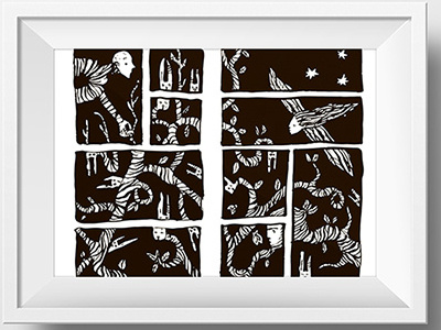 forest and sea (1) art canvas drawing forest ink picture sea