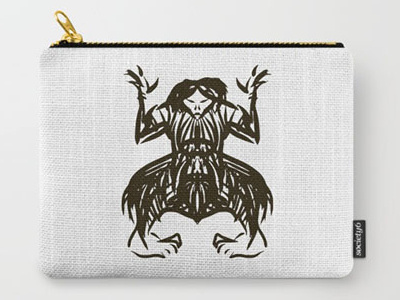 Shamanic - Carry All Pouches art black design drawing female feminine illustration male masculine shaman