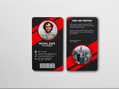 Unique Vertical Business Card Design