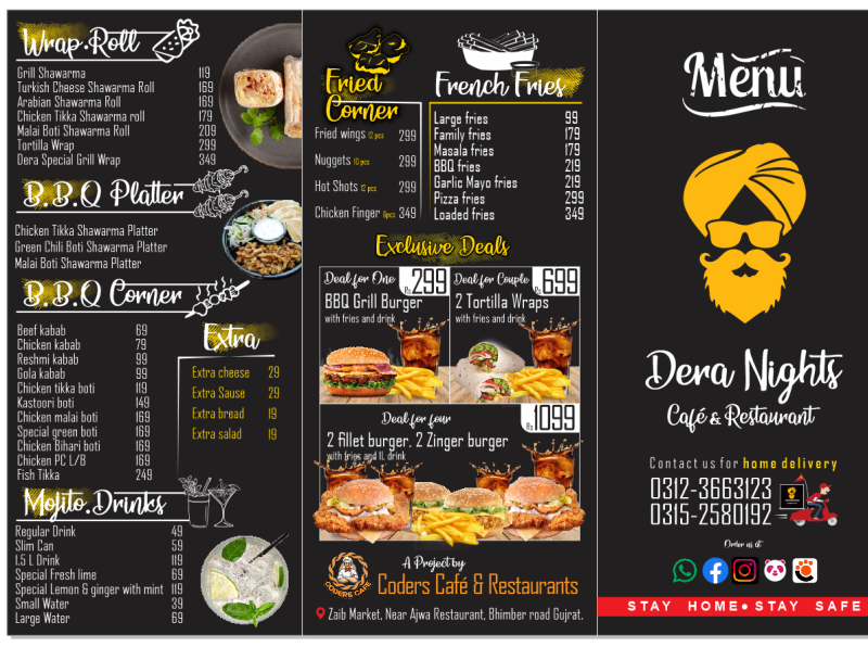 Restaurant Menu by Nauman Azam on Dribbble