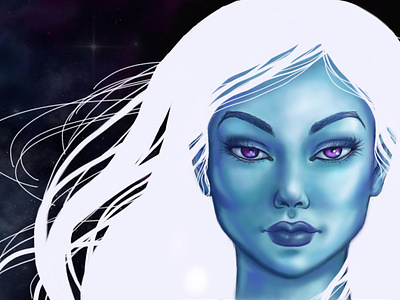 Blue girl illustration