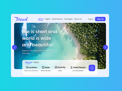 Tourival landing page | daily ui #3