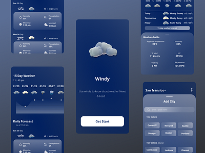 Weather Forecast - Mobile Application UI 3d adobe animation app branding design figma graphic design illustration logo motion graphics sketch typography ui uiux ux vector xd