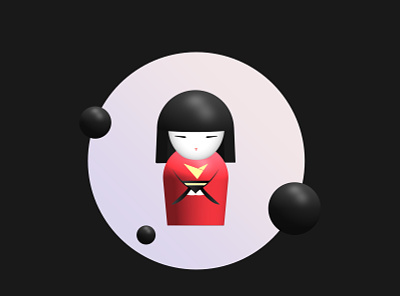 3D Geisha - My first 3D character 3d 3d art 3d design character characters design geisha illustration japan