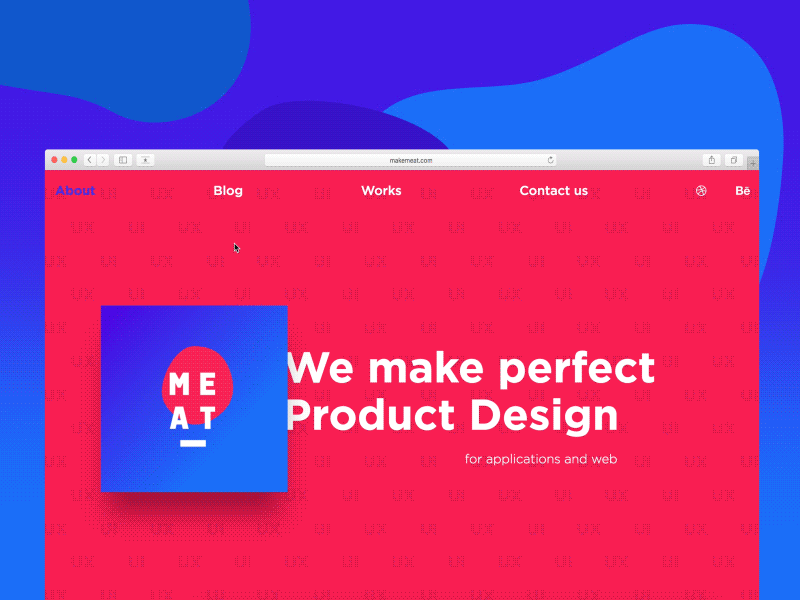 Meat website teaser a hover meat agency pink portfolio svg ui ux web