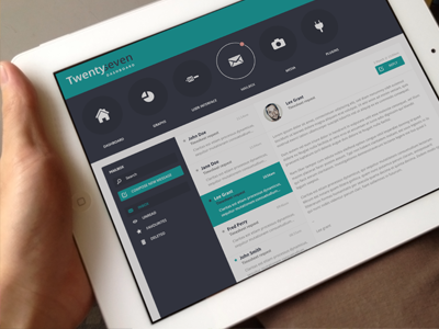 Twenty Seven Mailbox dashboard admin ui charts flat graphs mail inbox message