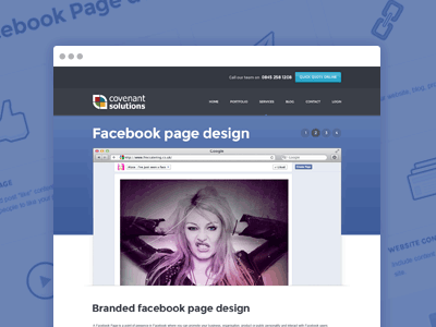 Facebook page design animated browser clean facebook gif