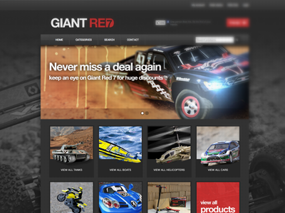 RC cars website homepage