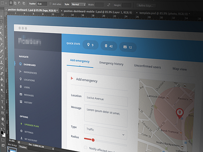 Dashboard admin dashboard map