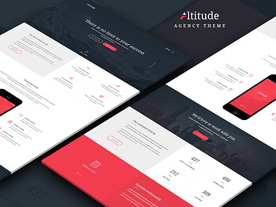 Altitude agency theme app clean header hero minimal red