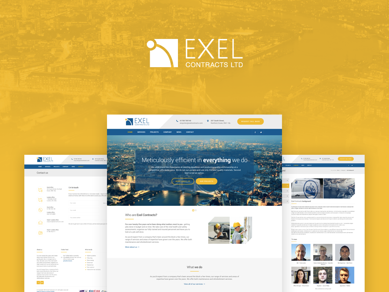 Exel Contracts Website london yellow maintenance building construction contractor
