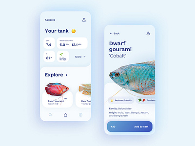 Aquarium one-stop-shop app app design ui