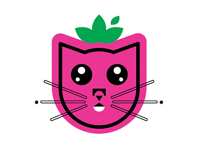 Strawberry Cat anima cat icon pink strawberry vector