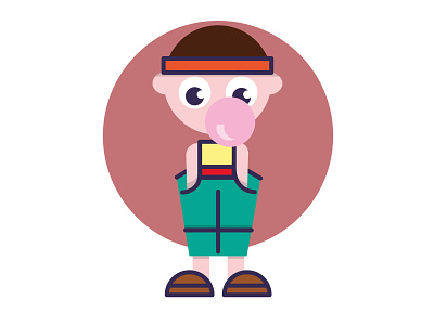 Bubble boy anima boy bubblegum design illustration illustrator vector