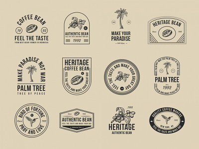 Coffee and Palm Tree Vector Badges badge design coffee coffee badge coffee icon coffee logo download free download freebie graphicpear icon icon design logo logo design palm palm badge palm icon palm logo palm tree vector vector icon