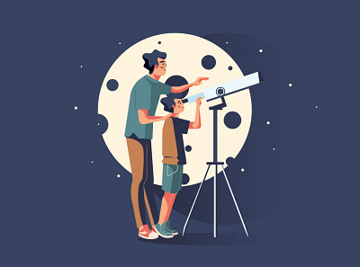 Father and Son Vector Illustration ai ai download download father free download freebie graphicpear illustration illustration download outer space people vector son space telescope vector vector design vector illustration