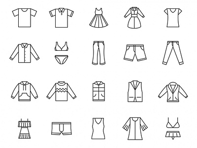 20 Clothing Vector Icons clothes clothing clothing icons clothing vectors download fashion fashion vectors free download freebie graphicpear icons icons download icons pack icons set illustration illustrator symbol vector icons vectors download web element