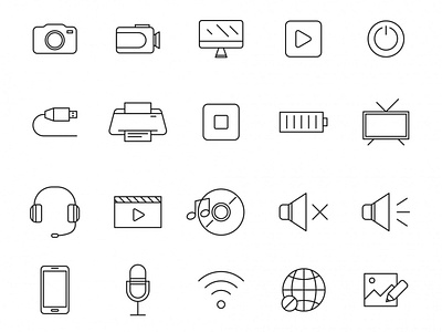 20 Multimedia Vector Icons