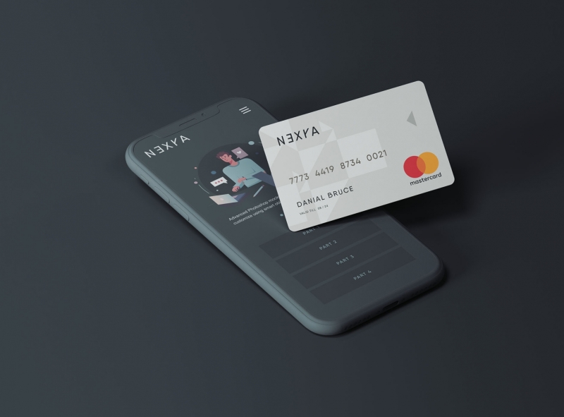 Cell Phone with Credit Card Mockup by Graphic Pear on Dribbble