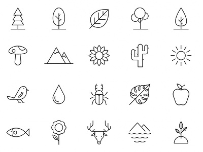 20 Nature Vector Icons ai ai icon free download freebie graphicpear icon icon design icon download logo logo design nature nature icon nature logo nature symbol nature vector symbol vector vector design vector icon vector logo