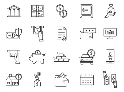 20 Banking Vector Icons ai banking banking icons banking vector download free download freebie graphicpear icon icon design icon download illustration logo logo design symbol vector vector download vector icon web design web element