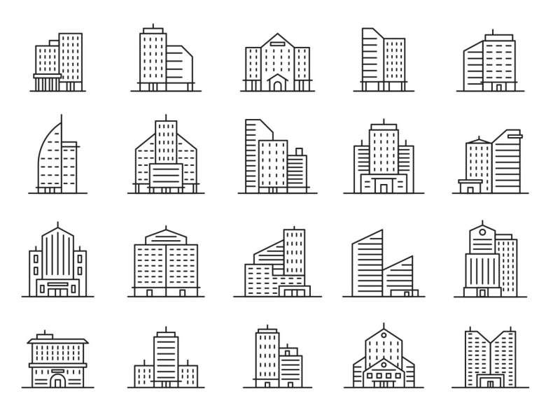 20 Building Vector Icons by Graphic Pear on Dribbble