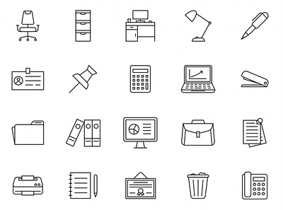 20 Office Vector Icons design download free download freebie graphicpear icon icon design illustration logo logo design office office icon office logo office vector stationery stationery icon stationery logo stationery vector vector vector icon