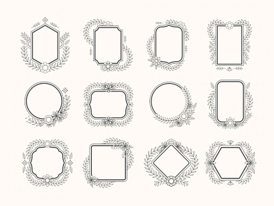 12 Floral Vector Frames