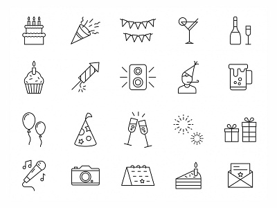 20 Birthday Vector Icons birthday birthday icon birthday vector download free download freebie graphicpear icon icon design icon download icons pack icons set illustration illustrator logo symbol vector vector design vector download vector icon