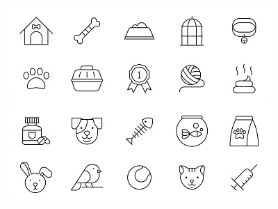 20 Pets Vector Icons