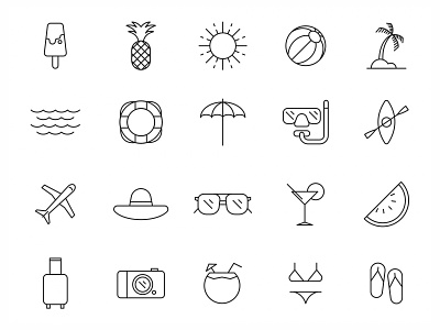 20 Summer Vector Icons download free download freebie graphicpear icon icon design icon download icons pack icons set logo summer summer icon summer logo summer symbol summer vector symbol vector vector design vector download vector icon