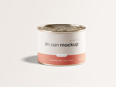 Medium Tin Can Mockup braning can design can mockup download food package free download freebie graphicpear mockup mockup design mockup download package packaging print design product design psd psd design psd download psd mockup tin can