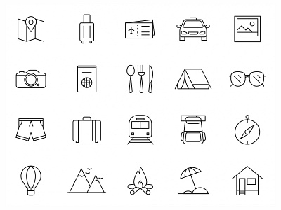 20 Travel Vector Icons app design download free download freebie graphicpear icon icon design icon download icon set icons pack illustration illustrator logo design travel travel icon travel logo travel symbol travel vector vector vector icon