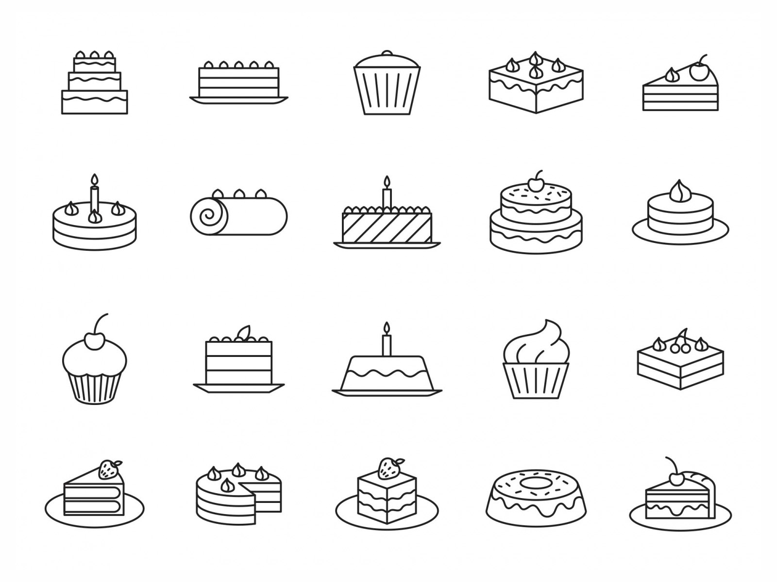 eps10 blue vector cake line icon isolated on white background. cake with  candles outline symbol in a simple flat trendy modern style for your web  site design, logo, pictogram, and mobile application