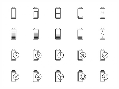 20 Battery Vector Icons
