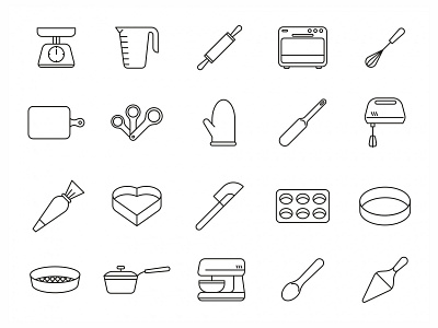 20 Baking Tools Vector Icons baking baking icon baking tools baking vector download free download freebie graphicpear icon design icons download icons pack icons set illustration illustrator logo logo design symbol vector design vector download vector icon