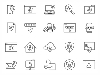 20 Security Vector Icons ai download free download freebie graphicpear icon design icons download icons pack icons set illustration illustrator logo logo design security security icon security vector symbol vector design vector download vector icon