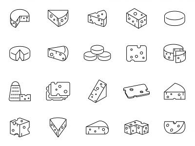 20 Cheese Vector Icons
