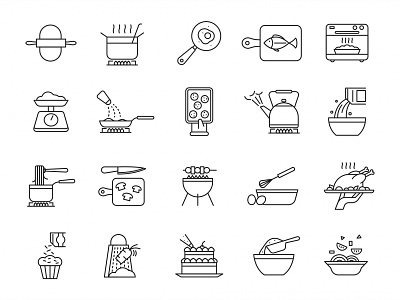 Free Vector  Kitchen stuff icons set