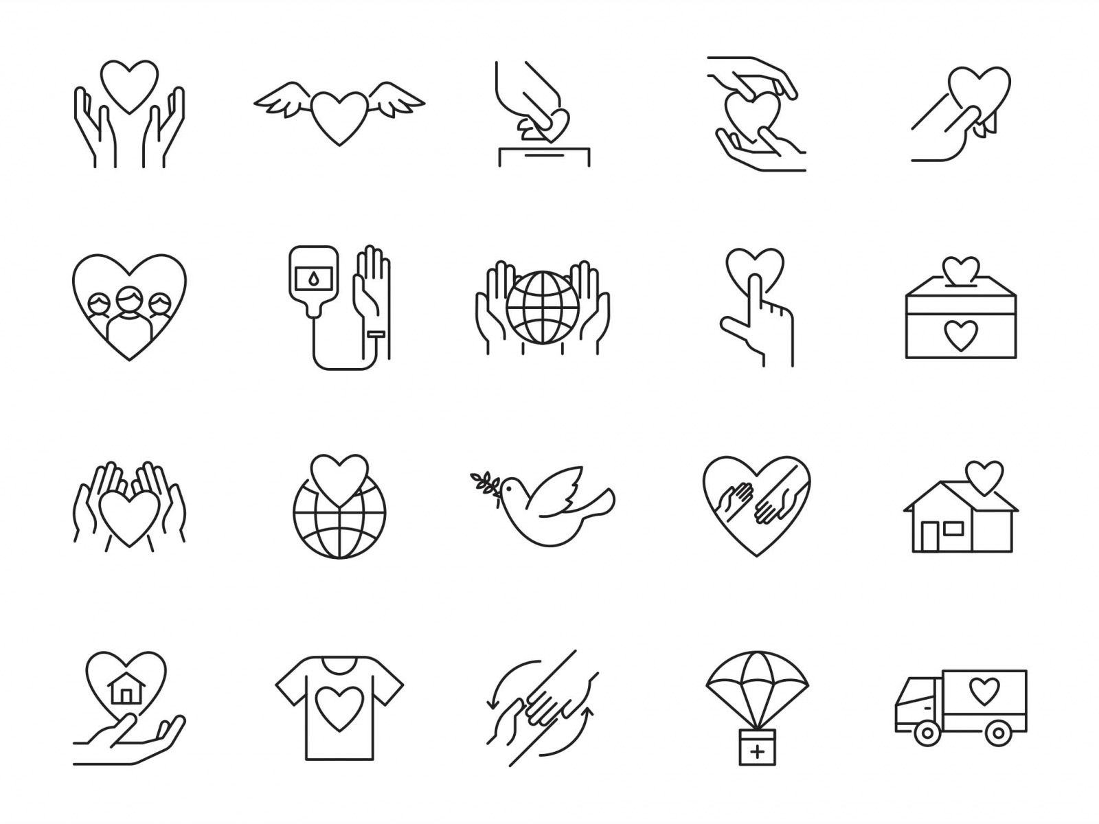 20 Charity Vector Icons by Graphic Pear on Dribbble