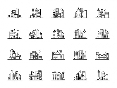 20 Cityscape Vector Icons cityscape cityscape icon cityscape vector download free download freebie graphicpear icon design icons download icons pack icons set illustration illustrator logo logo design symbol vector design vector download vector icon