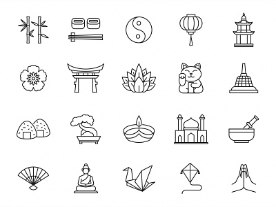 Asia Vector Icons asia asia icon asia vector download free download freebie graphicpear icon design icons download icons pack icons set illustration illustrator logo logo design symbol vector design vector download vector icon