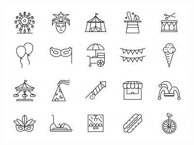 20 Carnival Vector Icons