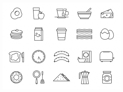 20 Breakfast Vector Icons ai breakfast breakfast icon breakfast vector download free download freebie graphicpear icon design icons download icons pack icons set illustration illustrator logo logo design symbol vector design vector download vector icon